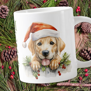 Labrador Retriever Santa Dog Kerstmis Puppy Grote Koffiekop