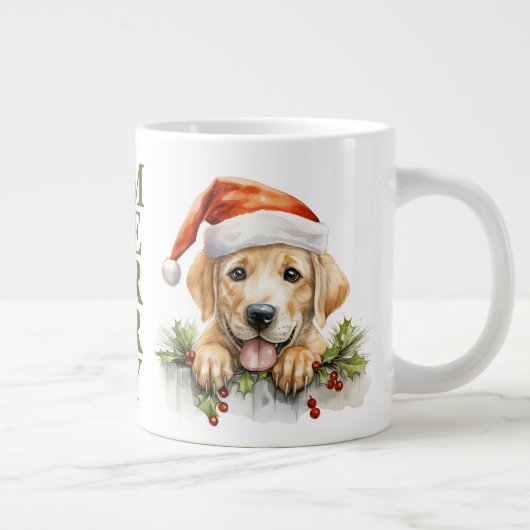Labrador Retriever Santa Dog Kerstmis Puppy Grote Koffiekop (Rechts)