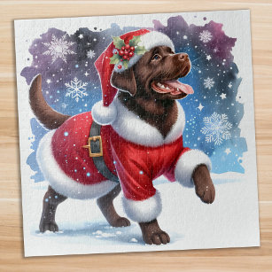 Labrador Retriever Santa Dog Kerstmis Puppy Legpuzzel