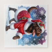 Labrador Retriever Santa Dog Kerstmis Puppy Legpuzzel (Horizontaal)