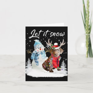 Labrador Retriever Santa Dog Kerstmis Snowman Xma Kaart