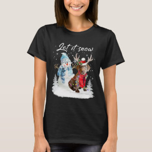 Labrador Retriever Santa Dog Kerstmis Snowman Xma T-shirt