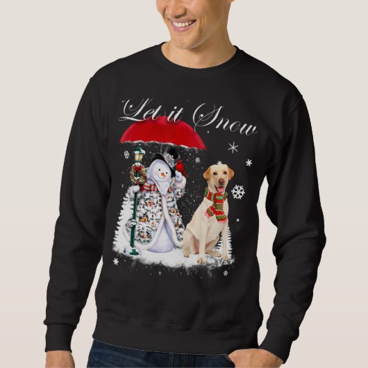 Labrador Retriever Santa Dog Kerstmis Snowman Xma Trui (Voorkant)