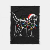 Labrador Retriever Santa Hat Kerstverlichting Kers Fleece Deken (Voorkant)