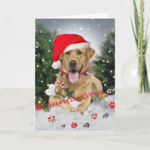 Labrador Retriever Santa Paws Kaarten (Voorkant)