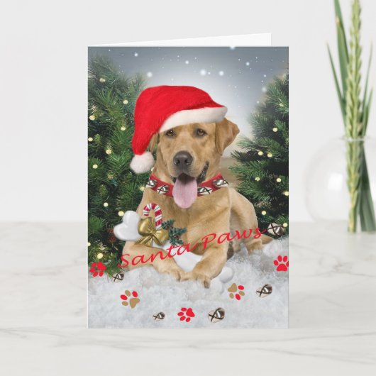 Labrador Retriever Santa Paws Kaarten (Voorkant)