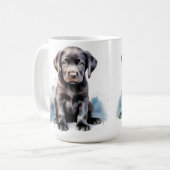 Labrador Retriever Schattige Puppy Waterverf Dog Koffiemok (Voorkant links)