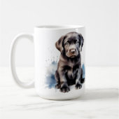 Labrador Retriever Schattige Puppy Waterverf Dog Koffiemok (Links)