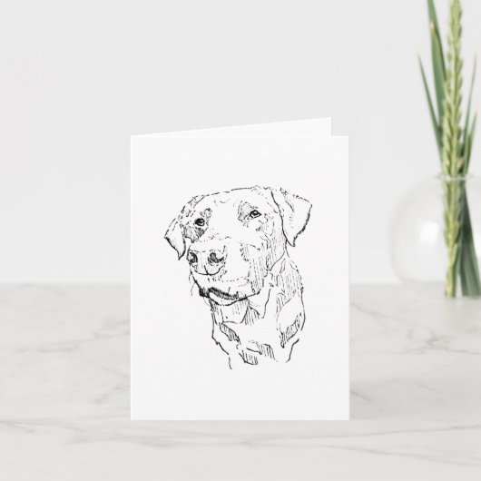 Labrador Retriever Schets Kunst, Minimalistisch Kaart (Voorkant)