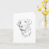 Labrador Retriever Schets Kunst, Minimalistisch Kaart (Gele Bloem)