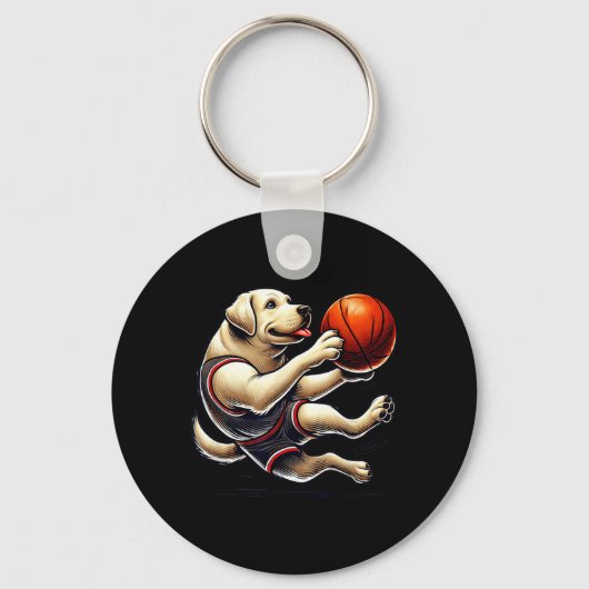 Labrador Retriever Schiet Baseball Sleutelhanger (Voorkant)