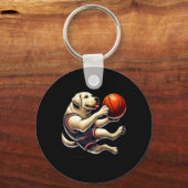 Labrador Retriever Schiet Baseball Sleutelhanger (Voorkant)