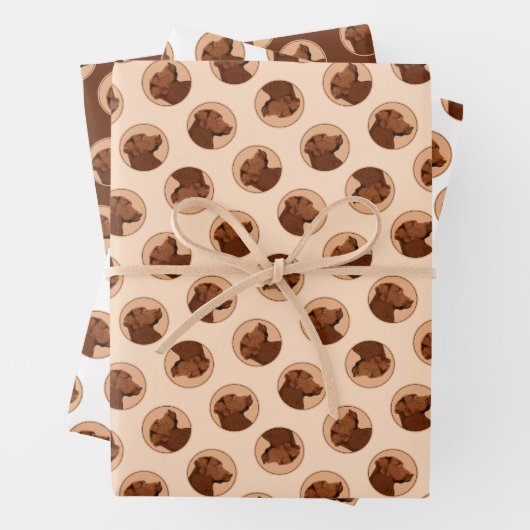 Labrador Retriever Schilderen Chocolade Lab Dog Ar Inpakpapier Vel (In situ)