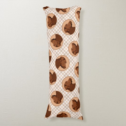 Labrador Retriever Schilderen Chocolade Lab Dog Ar Lichaamskussen (Voorkant Verticaal)