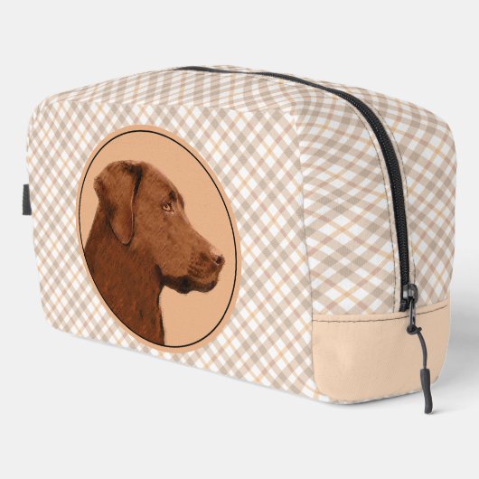 Labrador Retriever Schilderen Chocolade Lab Dog Ar Toilettasje (Rechterhoek)