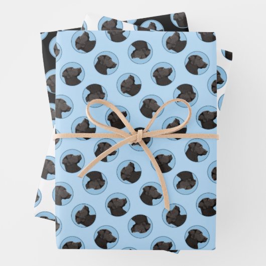 Labrador Retriever Schilderij Zwart Lab Huisdier D Inpakpapier Vel (In situ)