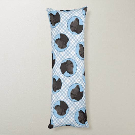 Labrador Retriever Schilderij Zwart Lab Huisdier D Lichaamskussen (Achterkant (Verticaal))