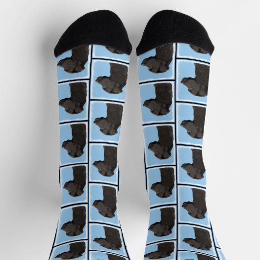 Labrador Retriever Schilderij Zwart Lab Huisdier D Sokken (Top)