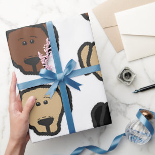 Labrador Retriever Self Cartoon Head alle kleuren Cadeaupapier