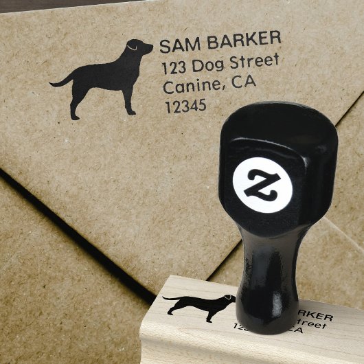 Labrador Retriever Silhouet Retouradres Rubberstempel