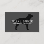 Labrador Retriever Silhouette Black Lab op grijs Visitekaartje (Voorkant)