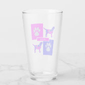 Labrador Retriever Silhouette Dog & Paw Pink Blue Glas (Achterkant)