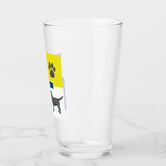 Labrador Retriever Silhouette Dog & Paw Y&B Grid Glas (Links)