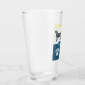 Labrador Retriever Silhouette Dog & Paw Y&B Grid Glas (Rechts)