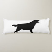 Labrador Retriever Silhouette Love Dogs Lichaamskussen (Voorkant)