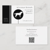 Labrador Retriever Silhouette Modern Black White Visitekaartje (Voorkant / Achterkant)