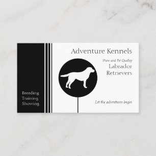 Labrador Retriever Silhouette Modern Black White Visitekaartje
