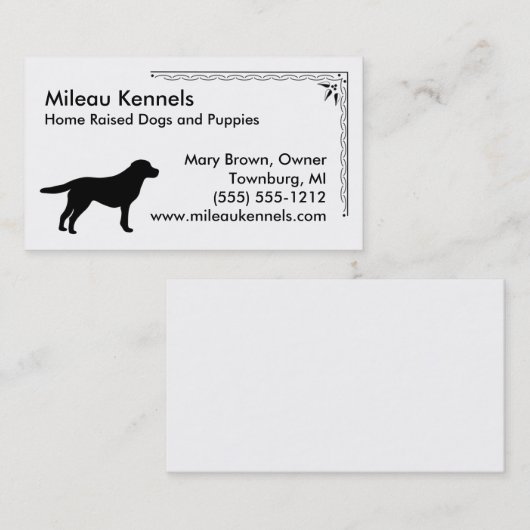 Labrador Retriever Silhouette Visitekaartje (Voorkant / Achterkant)