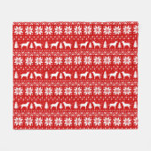 Labrador Retriever Silhouettes kerstfeestdag Fleece Deken (Voorkant (Horizontaal))