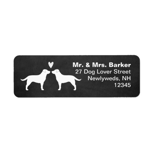 Labrador Retriever Silhouettes met hartverwarmings Etiket (Voorkant)