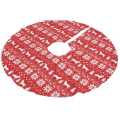 Labrador Retriever Silhouettes Pattern Red Imitatie Linnen Kerstboom Kleed (Gekanteld)