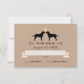 Labrador Retriever Silhouettes Wedding RSVP (Voorkant)