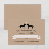 Labrador Retriever Silhouettes Wedding RSVP (Voorkant / Achterkant)