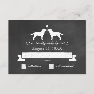Labrador Retriever Silhouettes Wedding RSVP Antwoo Kaartje