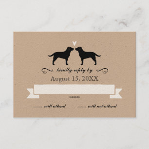Labrador Retriever Silhouettes Wedding RSVP Kaartje
