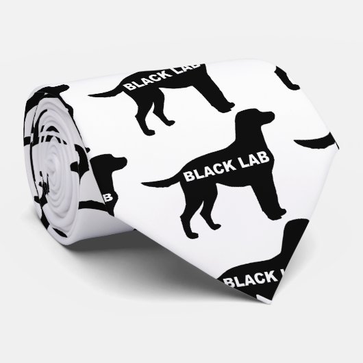 Labrador Retriever silo zwart Stropdas (Opgerold)