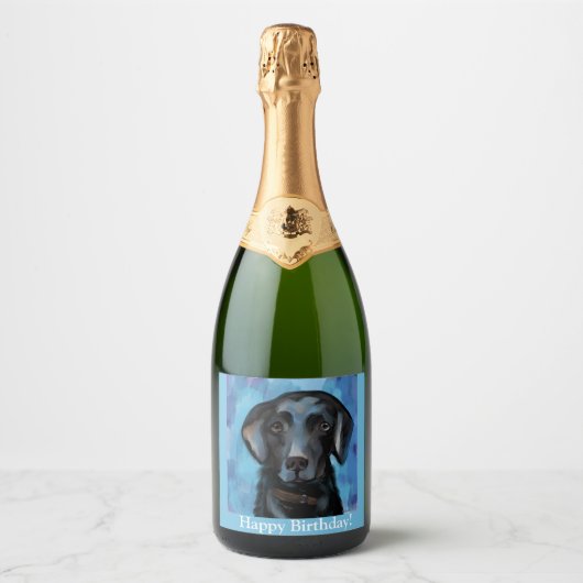 Labrador Retriever Sparkling Wijnetiket (Voorkant)
