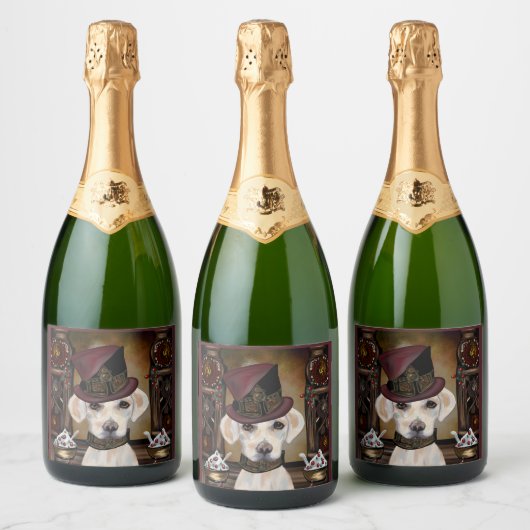 Labrador Retriever Sparkling Wijnetiket (Flessen)
