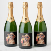 Labrador Retriever Sparkling Wijnetiket (Flessen)