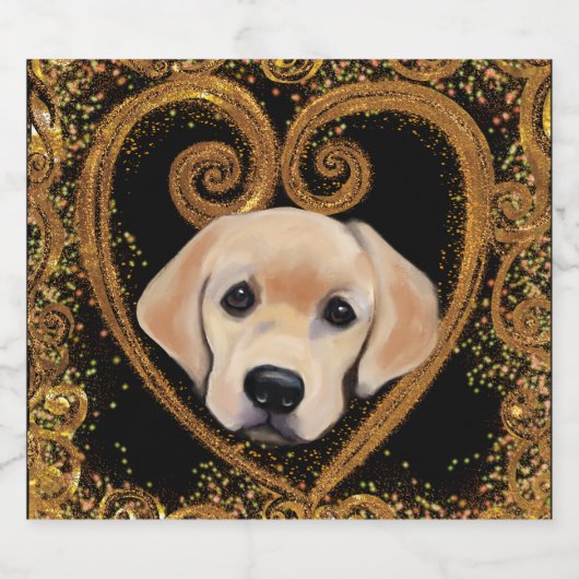 Labrador Retriever Sparkling Wijnetiket (Enkel label)