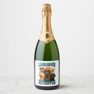 Labrador Retriever Sparkling Wijnetiket