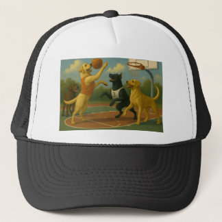 Labrador Retriever speelt basketbal  Trucker Pet