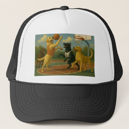 Labrador Retriever speelt basketbal  Trucker Pet (Voorkant)