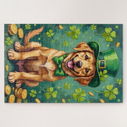 Labrador Retriever St Patrick’s Day Lucky Dog Legpuzzel (Horizontaal)