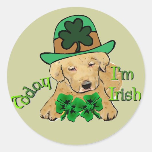 Labrador Retriever St. Patricks Day Ronde Sticker (Voorkant)