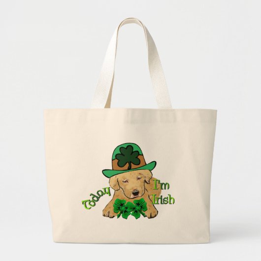 Labrador Retriever St Pattys Grote Tote Bag (Voorkant)